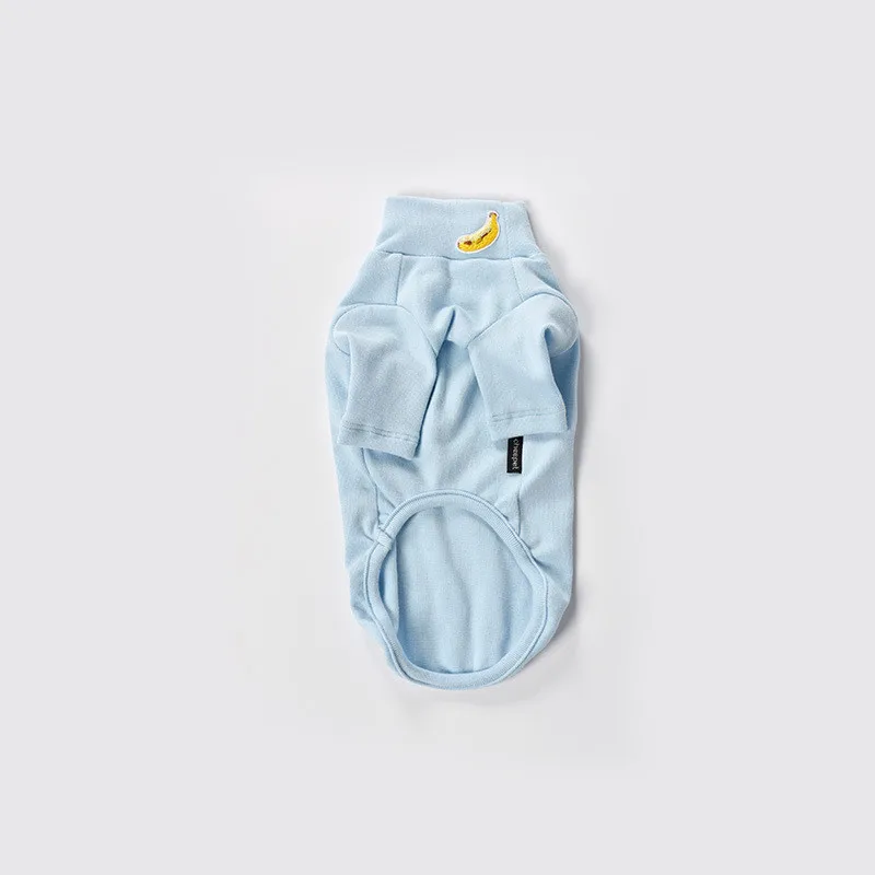 Dogs Cats Coat Pets Pullover Hooded Jacket Beautiful Fruit Embroidery Hoodie Pet Clothes Sweatshirts - Color: blue