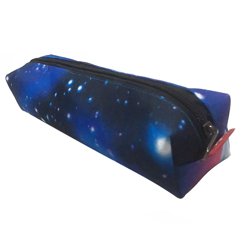 Canvas Starry Sky Pencil Case School Pencil Box for Girl Stationery Pencil Bag Large Capacity Pen Box School Supplies - Color: BL