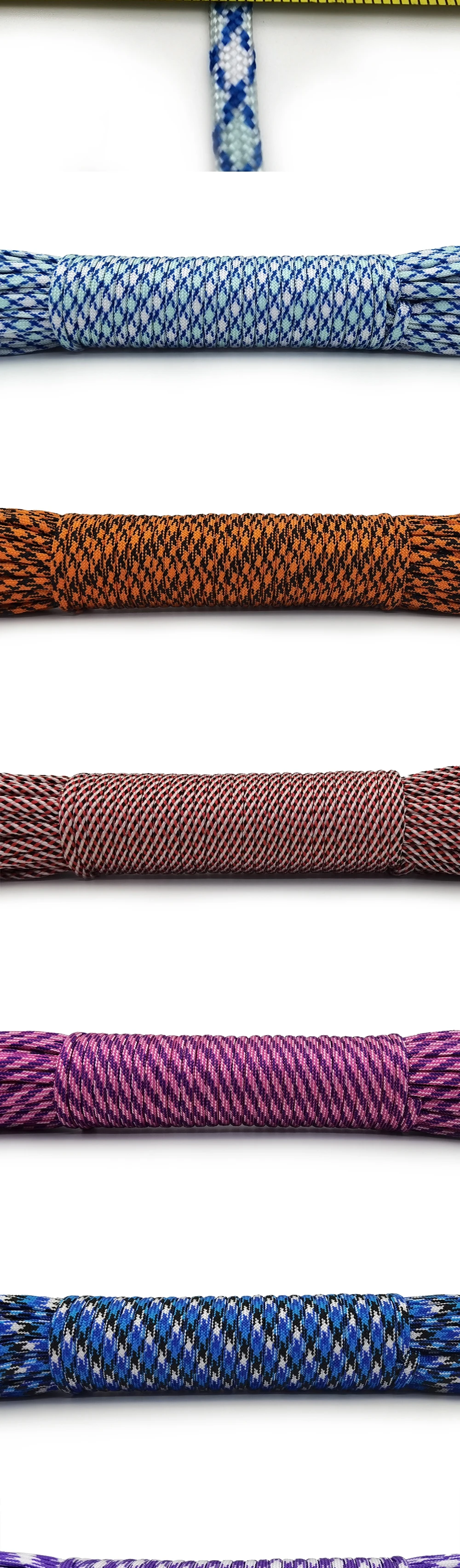 4 Größen, Ø 4 mm, 7-adriges Paracord für Überlebensausrüstung, Fallschirmschnur, Schlüsselband, Camping, Klettern, Seil, Wandern, Wäscheleine – Detail 2
