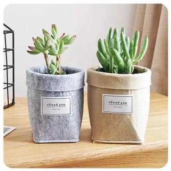 

Felt Flower Pots Plant Grow Bag New Home Decorations Desktop Flower Basket Fleshy Pot Thicken Garden Pot Garden Supplies