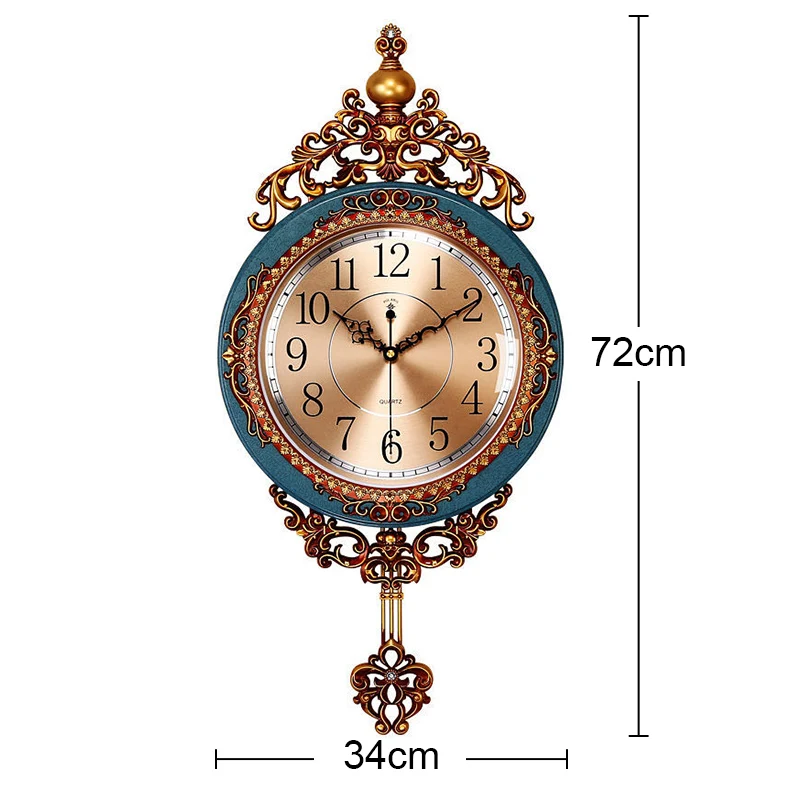 Crown Pattern Swing Mute Quartz Wall Clock B  