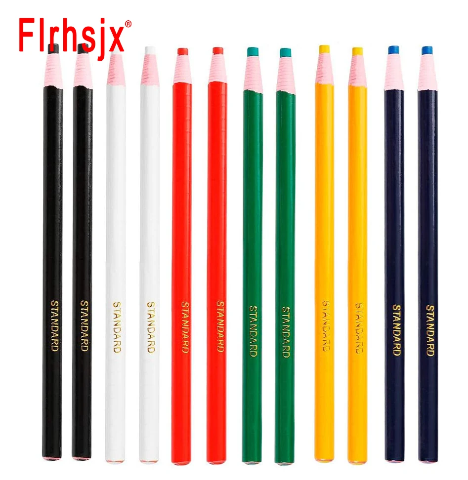 

FLRHSJX 6 Colors Cut-free Sewing Marker Pen Tailor's Chalk Pencil for Fabric Marking and Tracing Tailors Wax Chalk Sewing Tools