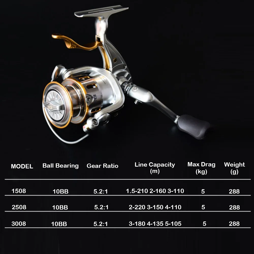 Spinning Reels Light Weight Ultra Smooth Powerful Fishing Reels Aluminum  CNC Handle Powerful for Inshore Boat