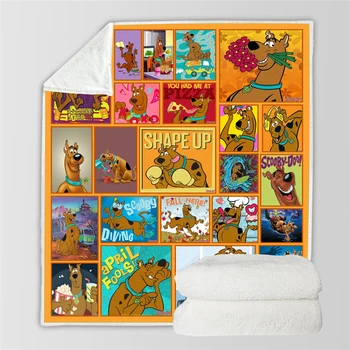 

SOFTBATFY Cartoon Dog Throw Blanket Sofa Bedding Blankets Drop Ship