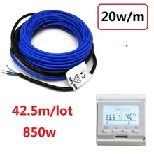 220V 850W электрический нагревательный провод 20 Вт/м 42,5 м/лот ПВХ покрытием двойной сплав напольного отопления Нагревательный Кабель