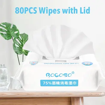 

80PCS 75% Alcohol Disposable Wipes Disposable Cleaning Wet Tissue For Travel Home Mobile Phone Disinfection Cleaning Care