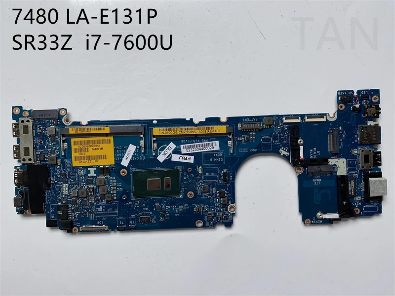Материнская плата для ноутбука LA-E131P Dell 7480 SR33Z i7-7600U полностью протестированная и