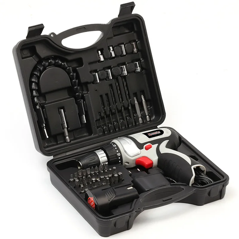 

Hardware Tools Lithium Battery Rechargeable Electric Drill Mini Household Flexible Shaft Set High-Power Screw Driver