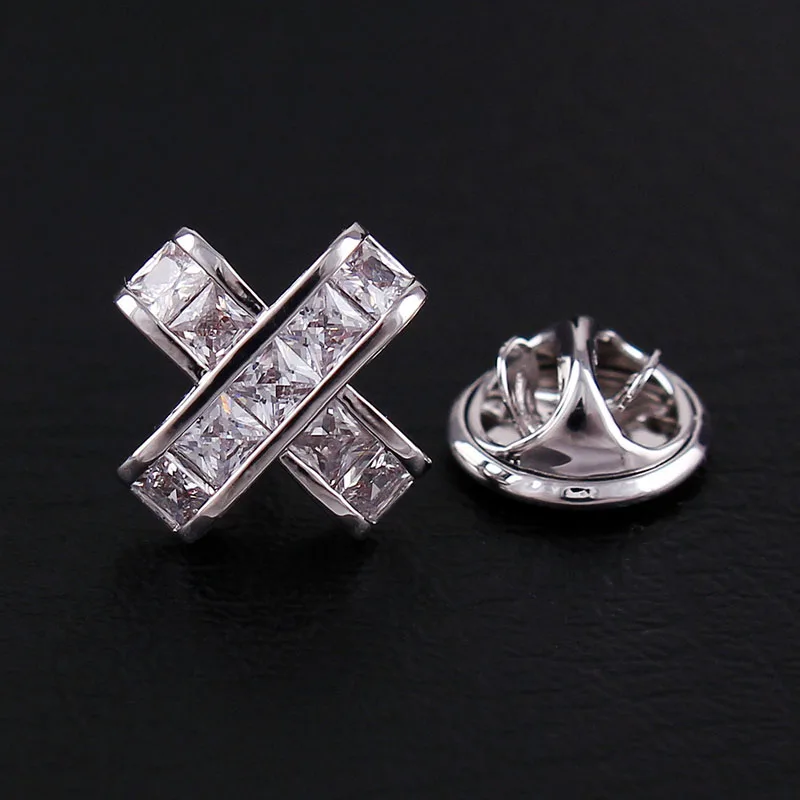 Молодой тюльпан креативный циркон крест Броши для женщин элегантный воротник