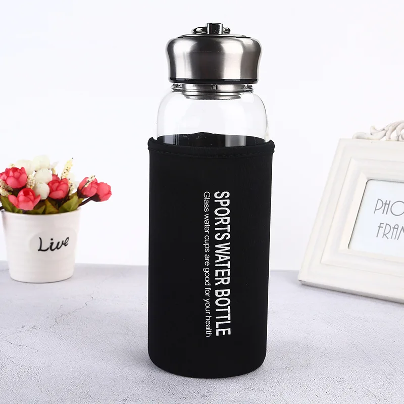 

Insulated Double Layer Glass Cup Students Hand Glass Bottle Sports Hand Glass Bottle Insulated Hand Glass Customizable