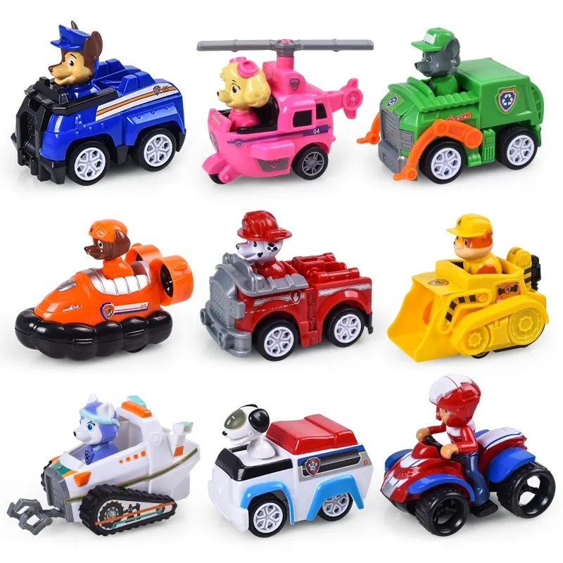 

9 Pcs Paw Patrol Dogs Rescue Set Puppy Patrol Toys Cars Patrulla Canina Ryder Anime Action Figures Model Car Toy Birthday Gift