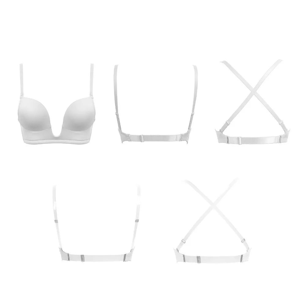 longline bra New Arrival Sexy Women Bra Push Up Silicone Invisible Lingerie Plunge Deep Low Backless Bra Plus Size strapless