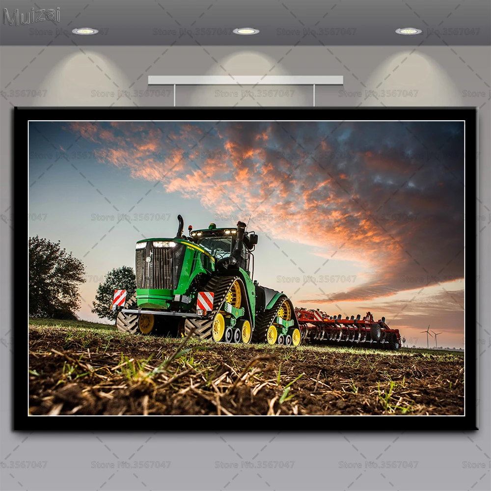 Постеры и печатные машины трактор ферма промышленная Настенные Художественный