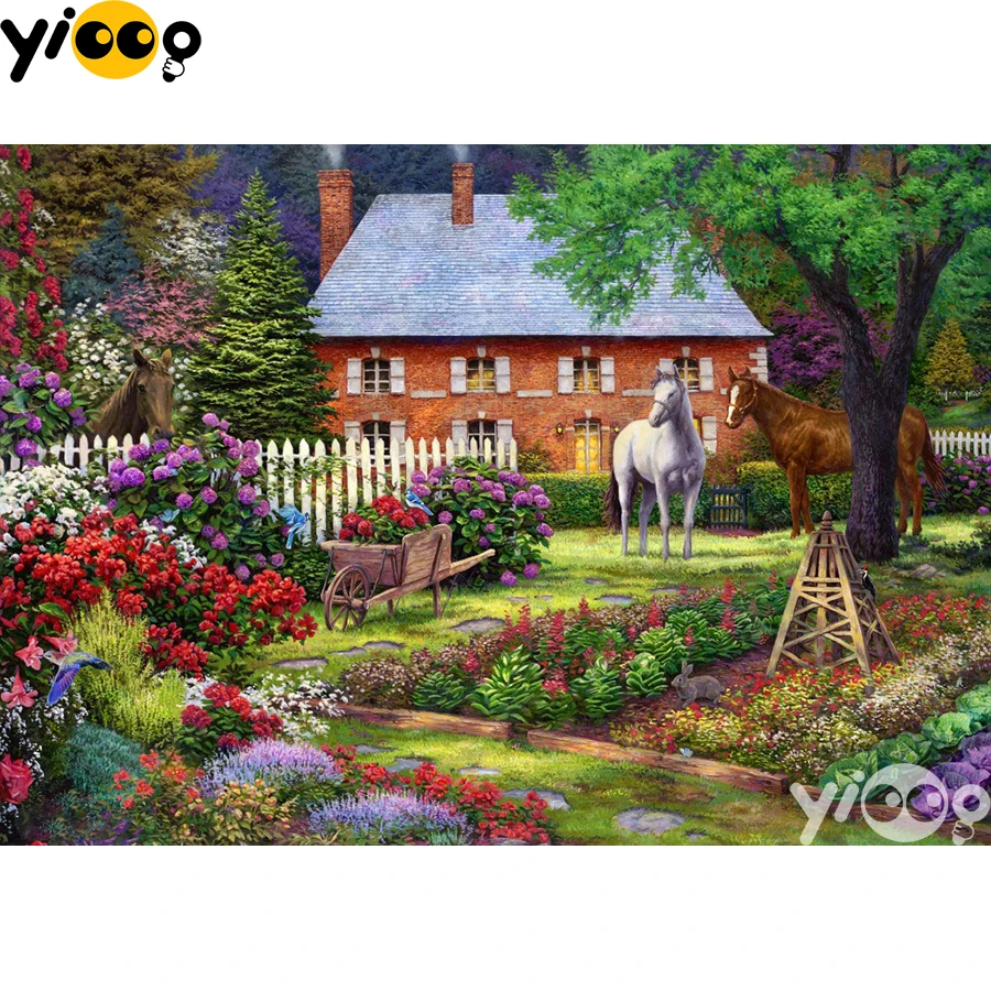 Пазлы природа. Художник Чак Пинсон. Пазл Castorland сад. Пазл Касторленд the Sweet Garden. Пазл Castorland 1500 деталей: лошади.