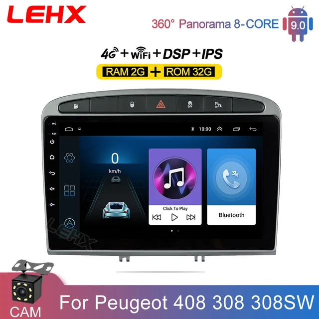 LEHX Pro 9 بوصة 2 الدين أندرويد 10.0 راديو السيارة الوسائط المتعددة مشغل فيديو ل 2010   2016 بيجو 308 408 autoradio Carplay 4G لتحديد المواقع