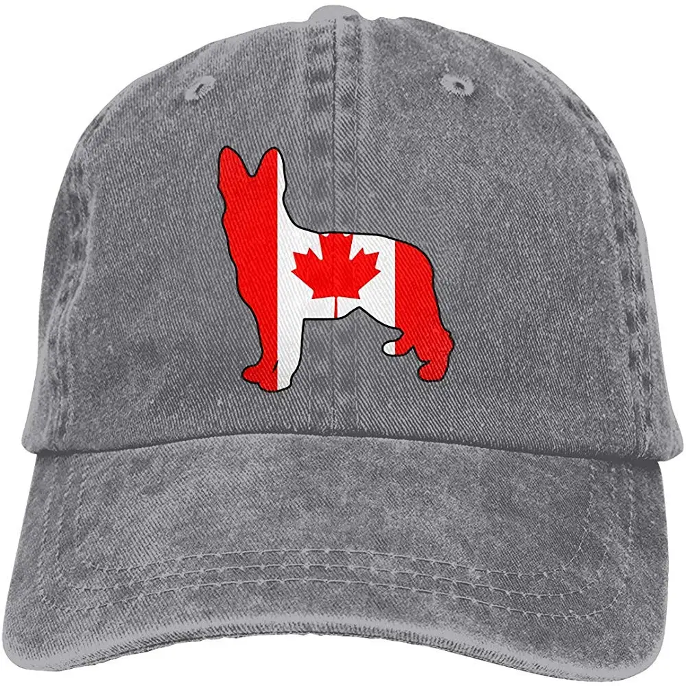 Немецкая овчарка флаг Канады взрослая Пряжа-окрашенная джинсовая кепка дальнобойщика бейсбольная Кепка