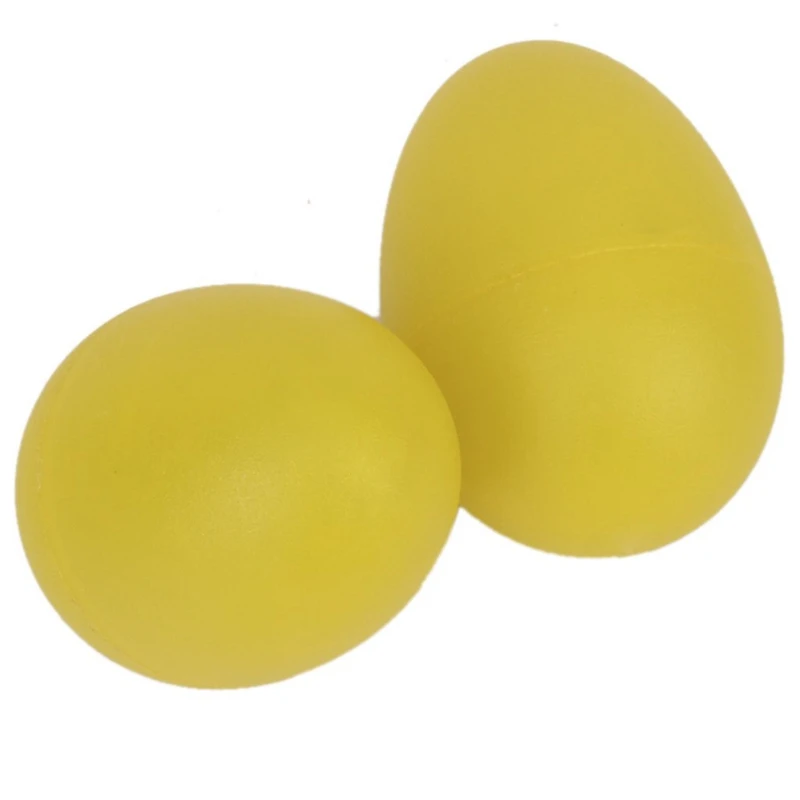 

1 Pair Plastic Percussion Musical Egg Maracas Shakers yellow