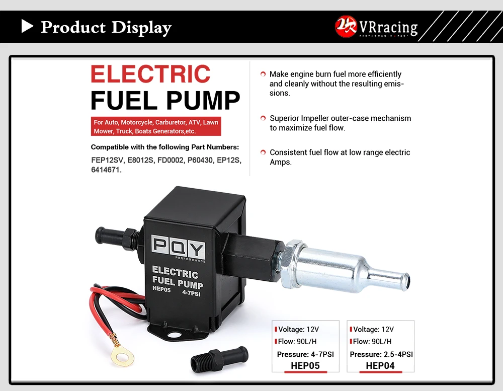 Universelle 12 V elektronische Inline-Kraftstoffpumpe 4–7 PSI Hochdruck 90 lph Gas Benzin Diesel kompatibel 40104 40106 40107 P502 – Detail 2