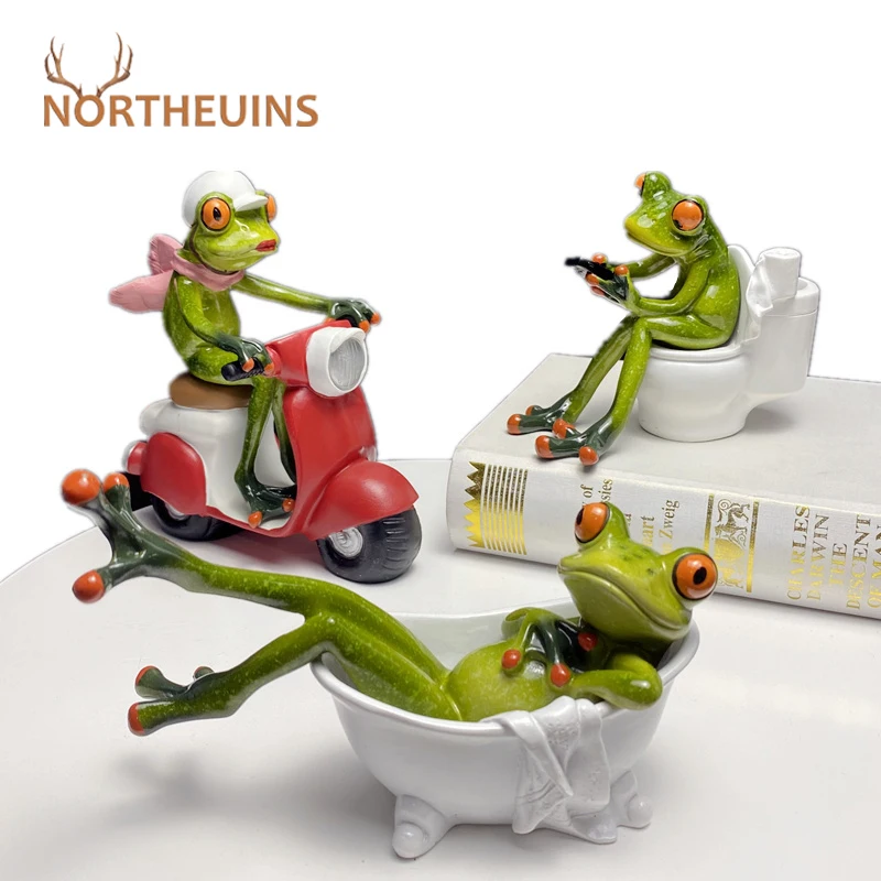 1 Pcs Resin Leggy Frog Figurines Nordic Creative Animal Statues for Interior Sculpture Home Desktop Living Room Decor