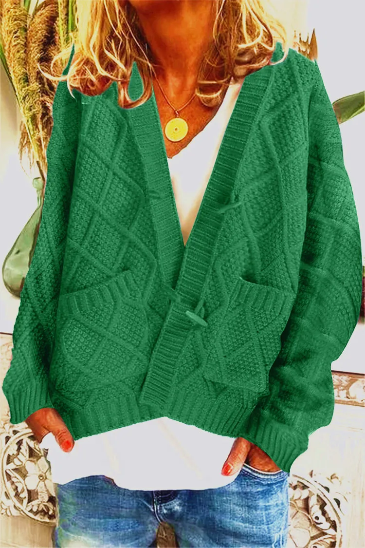 Green VITIANA Повседневный Кардиган, вязаный свитер для женщин, осень, женские свободные вязаные свитера с длинным рукавом, пальто для женщин, зимняя теплая одежда - Цвет: Green