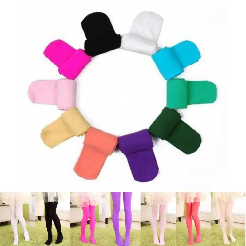 Kids Girls Candy Colors Tights Pantyhose Hosiery Stockings Ballet Dance Stockings 4-12Y