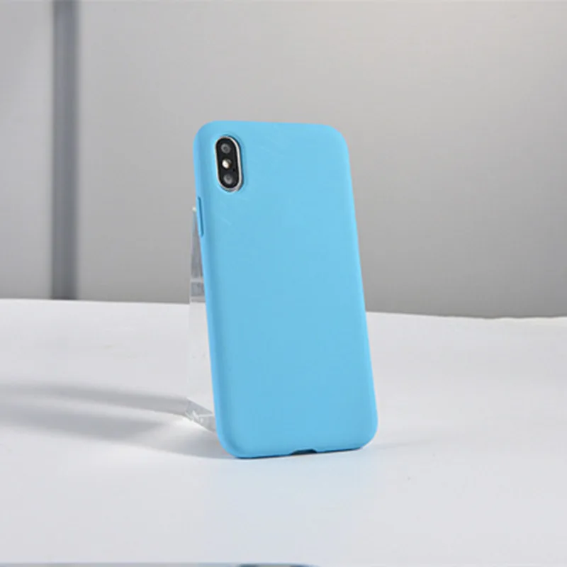 Жидкий силиконовый чехол для телефона с логотипом для iPhone X XR XS MAX 7 8 Plus для Apple iPhone 11 Pro MAX 6 6s чехол с логотипом чехол s - Цвет: Blue