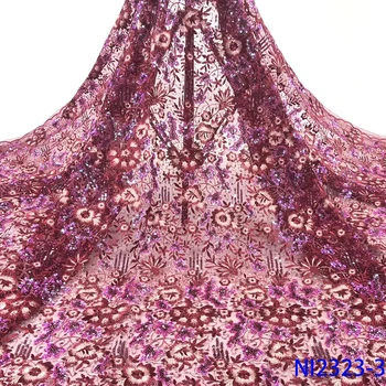 

French Sequins Lace Fabric Embroidery Tulle African for Lace Fabric High Quality Lace Wedding Sequins African lace Fabric