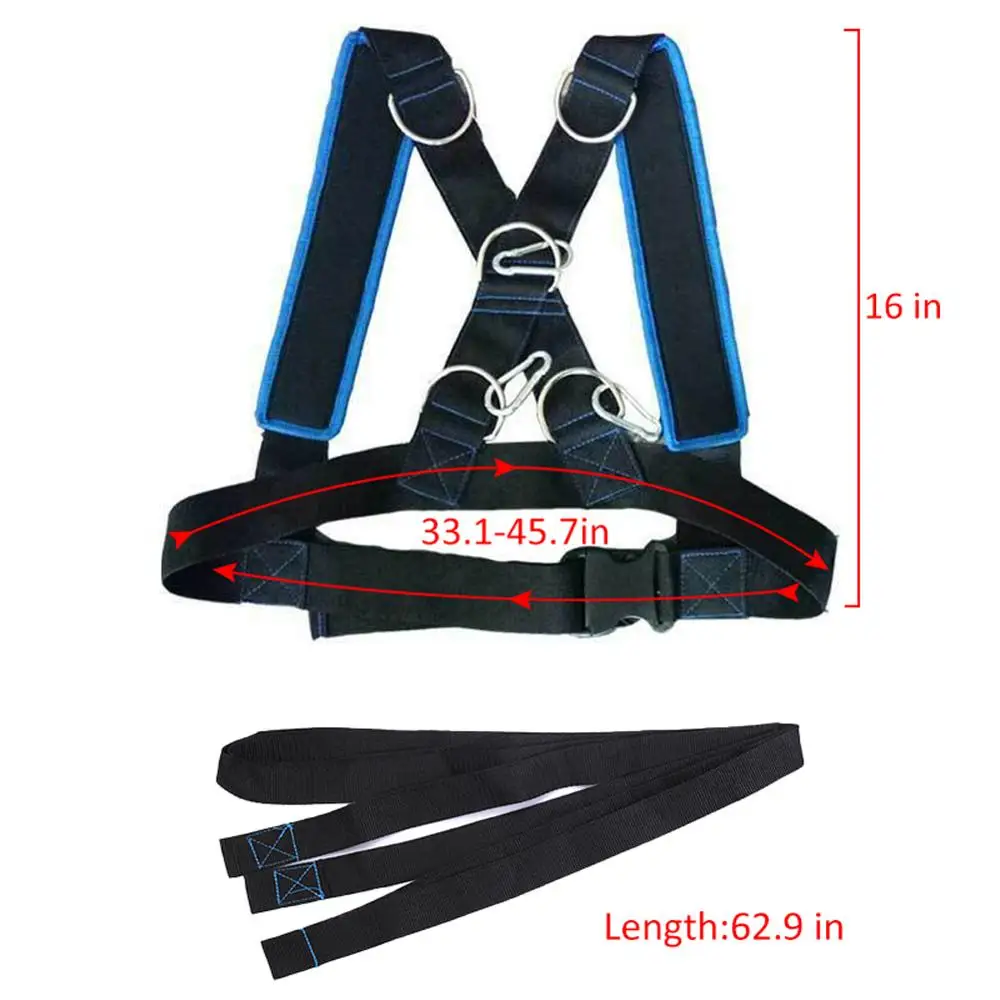 Fitness Sled Harness Workout Speed Trainer with Pull Strap for Resistance Training Tire Pulling Harness Training Kits