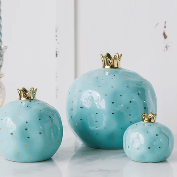 

Simple Ceramics Crown Pomegranate Decoration Crafts Family Living Room Cabinet Desk Decoration Creativity Home Decor Christmas