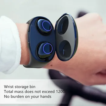 

HM50 Earphone Wrist Binaural TWS Bluetooth 5.0 Headset Portable Wireless Sports Watch-type Storage Charger Warehouse F40130