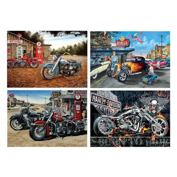 

4 Pack Motorcycle 5D DIY Diamond Painting Kits Full Drill Rhinestone Embroidery Cross Stitch Home Decor Craft