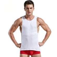 XXL сексуальный мужской жилет без рукавов с разрезом сбоку, свободные топы, повседневные майки, мужские спортивные быстросохнущие майки для тренажерного зала, бодибилдинга