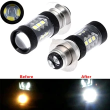2 Pièces H6 3030 80W p15d LED Moto Clignotants Frein Queue Lumières Ampoule Moto Modifiée Phare Antibrouillard Coque Noire