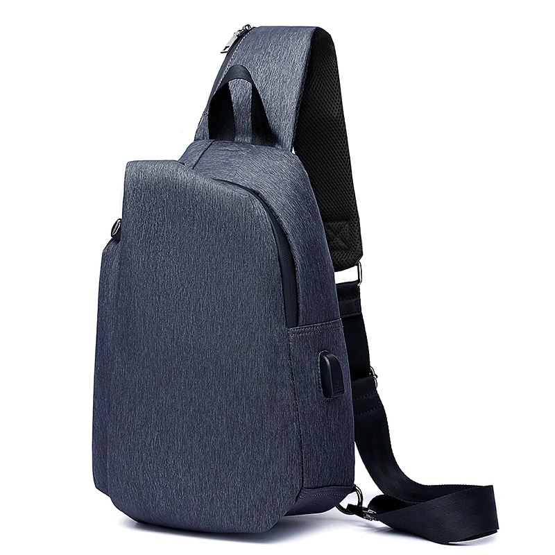 Серый Рюкзак с защитой от кражи, usb зарядка, Mochila Masculina, водонепроницаемый рюкзак на одно плечо, модный мужской рюкзак Rugzak - Цвет: Серый