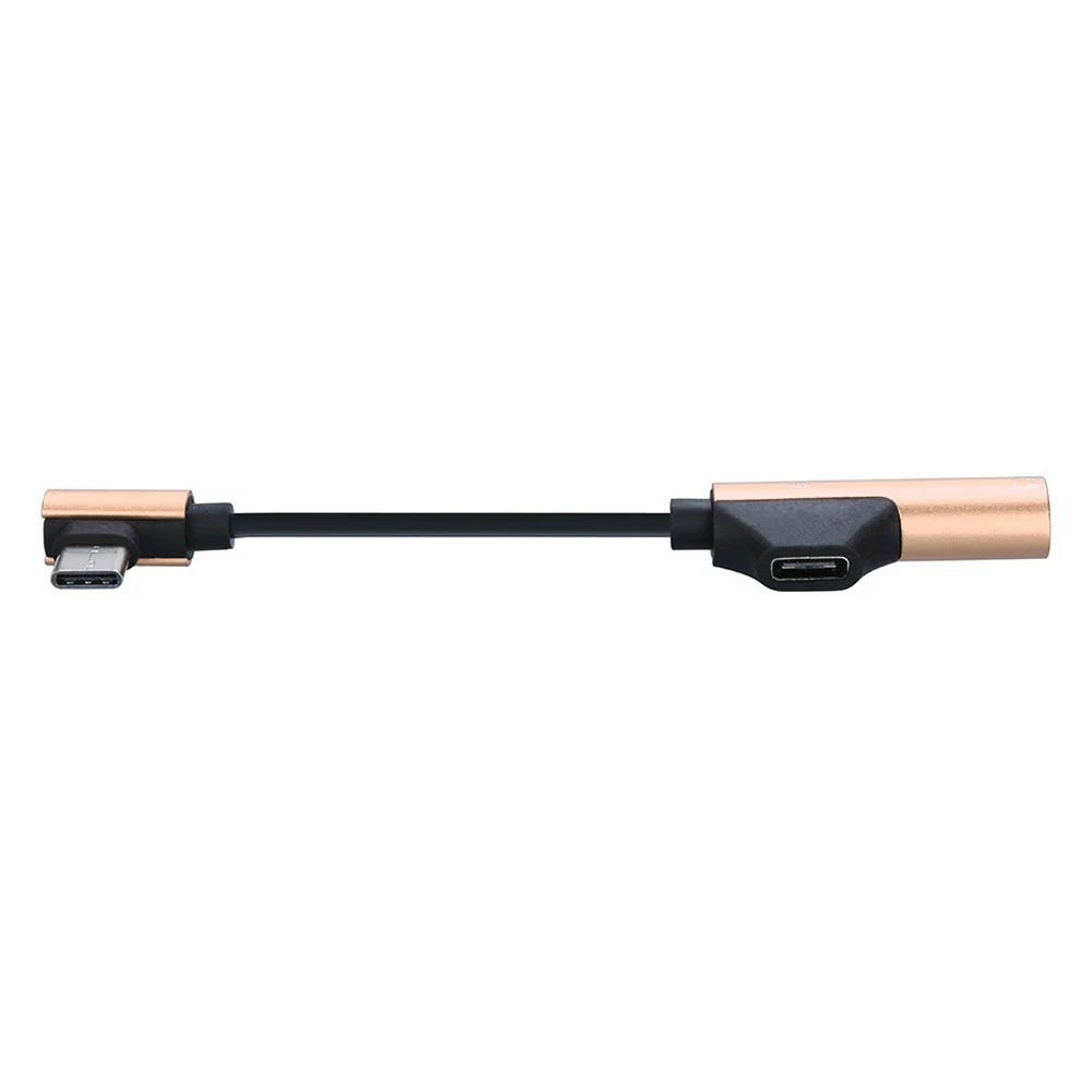 Gold 2 в 1 USB C аудио кабель Тип C до 3,5 мм разъем Aux Наушники вызова музыка зарядный адаптер для Xiaomi samsung huawei htc - Color: Gold