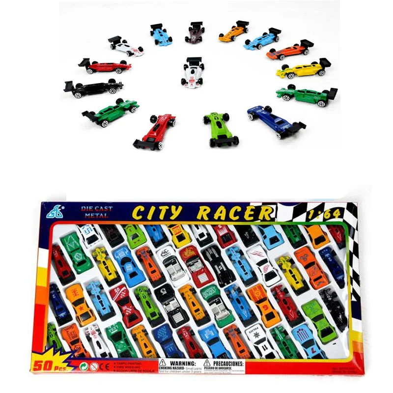 

50pcs/set 1:64 car Toys set inertia Alloy Car Model toy set Small rail vehicle mini car toys model boys toys for children