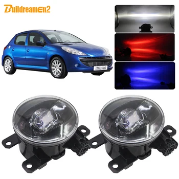 

Buildreamen2 For Peugeot 206+ 2009-2012 Car LED Bulb Fog Lamp LED Projector Devil Eye DRL Fog Light 4000LM 12V
