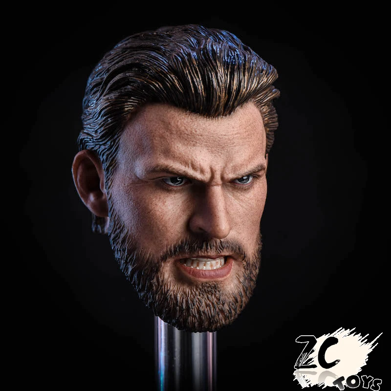Zctoys T07 1/6 бородатый Капитан Америка голова Sculpt Angry/нормальная версия Steven Rogers для 12 дюймов мужской фигурки DIY
