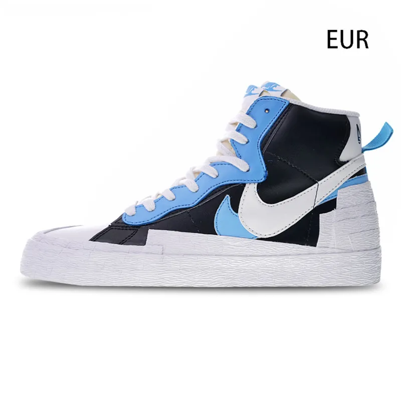 SACAI X Nike Блейзер обувь для скейтбординга спортивный светильник Классический Досуг AA383-400 для мужчин 40-45 - Цвет: AA383-100