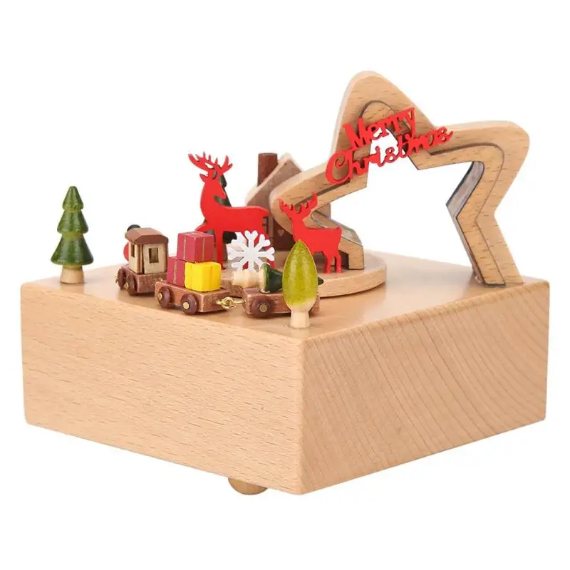 

Wood Music Box Caja Musical Wooden Boxes Girls Clockwork Craft Free Engraved Birthday Gift Home Decoration Accessories