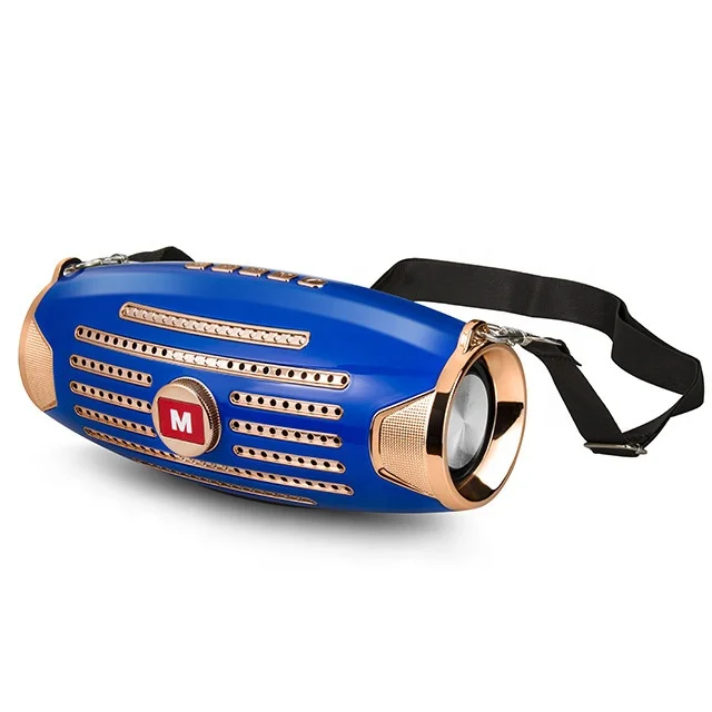 M219 BLUE Портативный bluetooth-динамик, сабвуфер, беспроводной громкий динамик, стерео музыкальная система, двойной магнит, динамик с ремешком, для улицы, бумбокс - Цвет: M219 BLUE