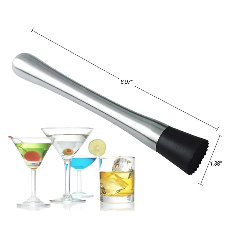 Muddler Stainless Steel Bar Mixer Barware Mojito Cocktail DIY Drink Fruit Muddler Crushed Ice Barware Tool FBE3