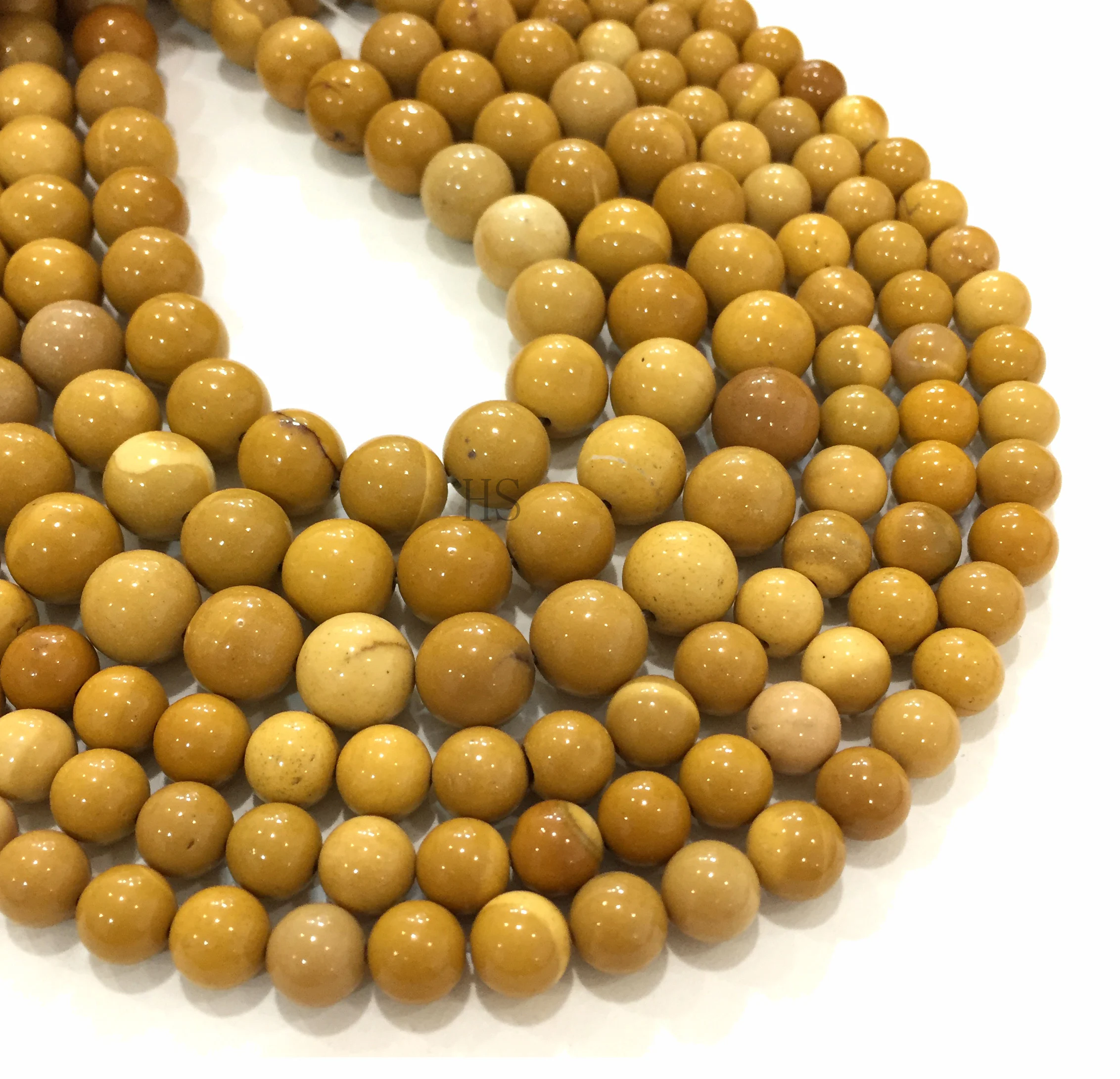 

Natural Mookiate Smooth And Round Beads Yellow Mookiate Loose Beads Gemstone DIY Jewelry For Making Necklace Bracelet Earring