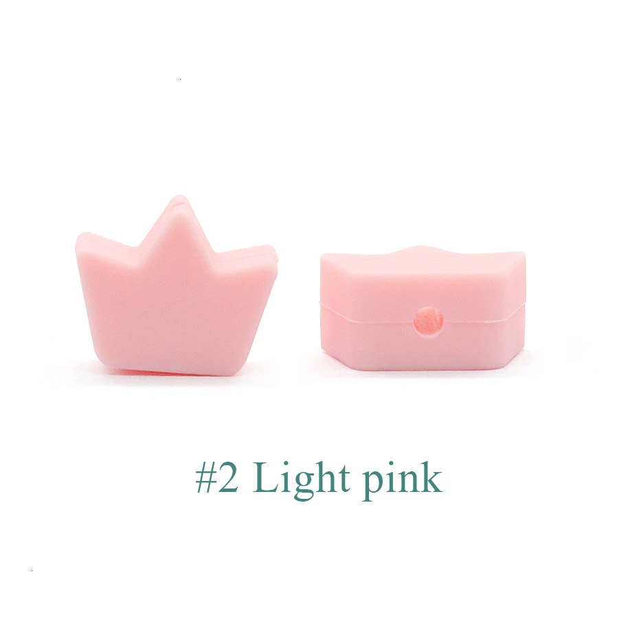 Light pink 40 шт. силиконовый Прорезыватель для зубов в форме травы, силиконовая мини-корона, подарок для кормления, силиконовые бусины, детский Прорезыватель - Цвет: Light pink