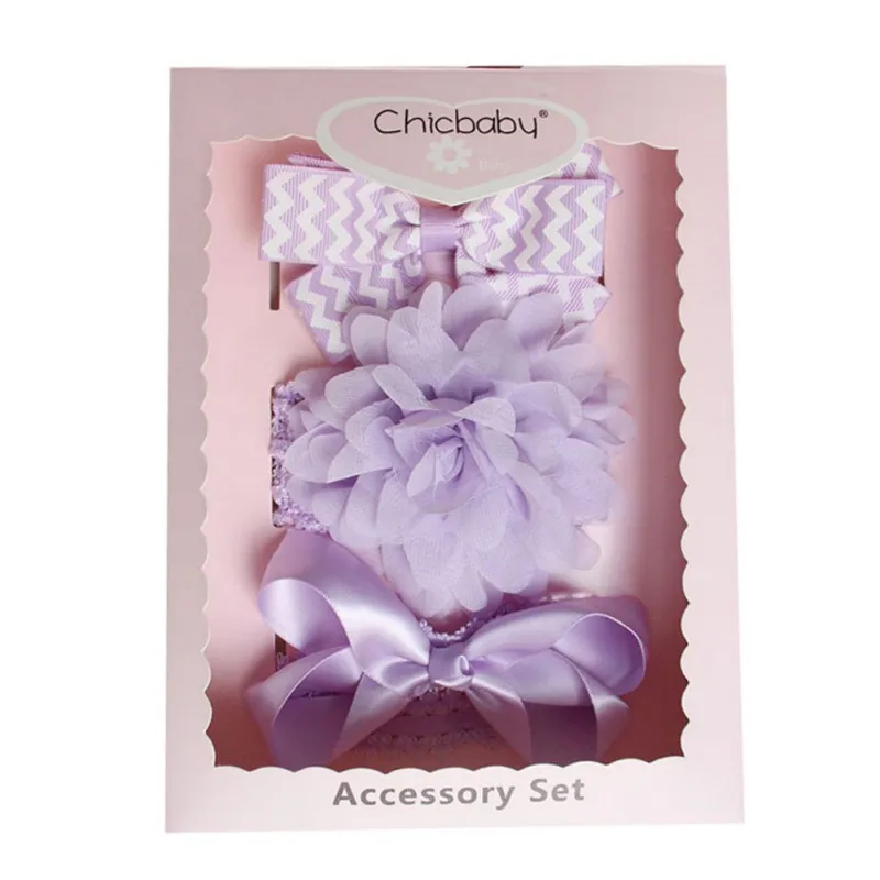 Baby Cute Girls Bowknot Floral Crown Design Headband Headwear Apparel Photography Prop Party Gift Set - Цвет: 3