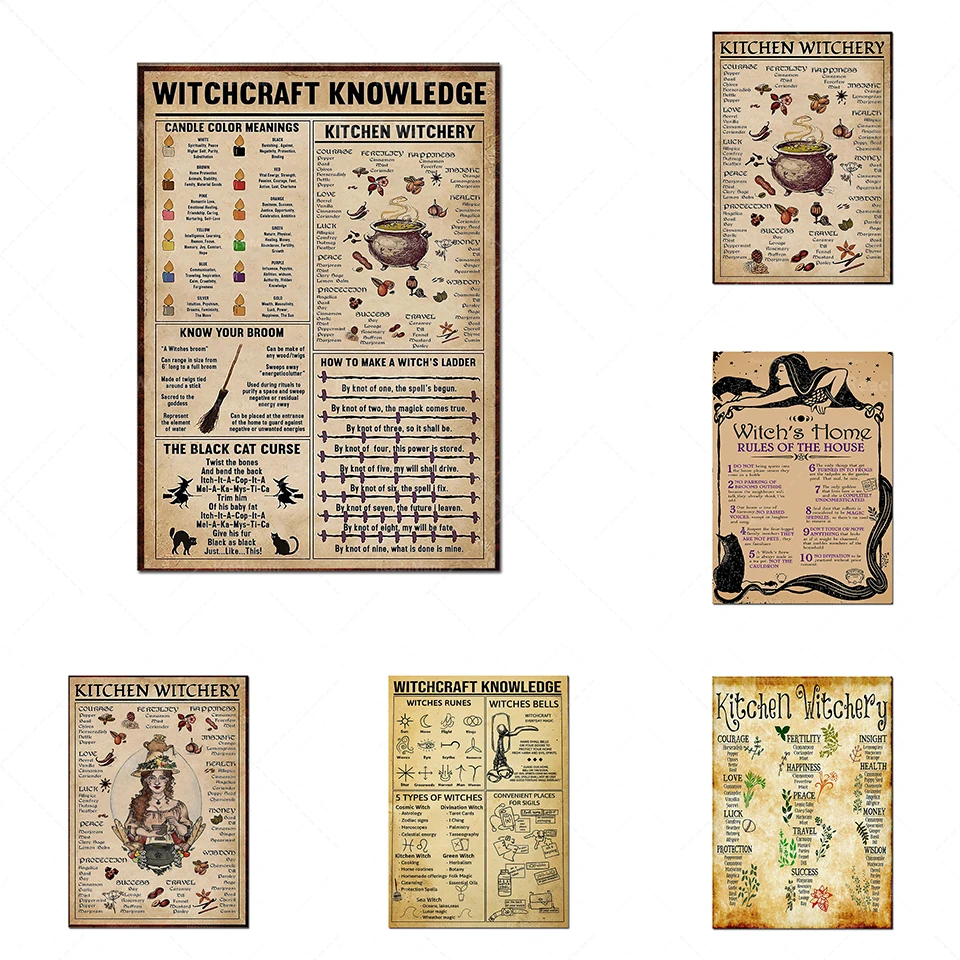 Kitchen Decor Magical Herbs and Their Uses Witchy Canvas Poster Witchcraft  Print Painting Vintage Pictures Pharmacy Wall Decor - AliExpress