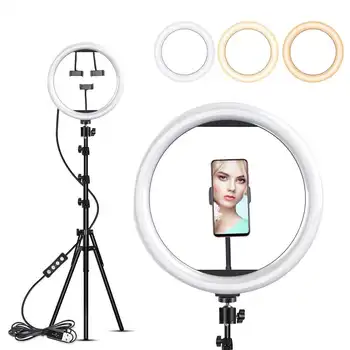 

12 inch LED RGB Ring Light Flash Fill Lamp with smart Phone Clip for with Remote Controller For Makeup Video Live Photo Studio