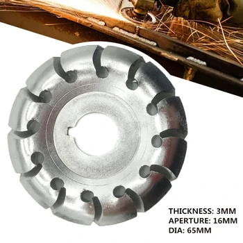 

65mm Quenching Manganese Steel Wood Sanding Carving Disc For Angle Grinder Cutting Disc Grinding Wheel Tool Car Accessories