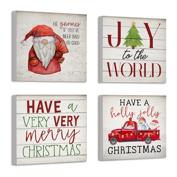 

Framed Christmas Santa Decorative Print Posters Canvas Paintings Wall Art Canvas Prints Pictures Kids Room Decor Home With Frame