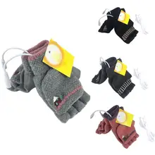 Мужские и женские электрические usb-перчатки с подогревом, теплые зимние рукавицы на половину пальца, теплые перчатки с подогревом, зимние рукавицы на запястье